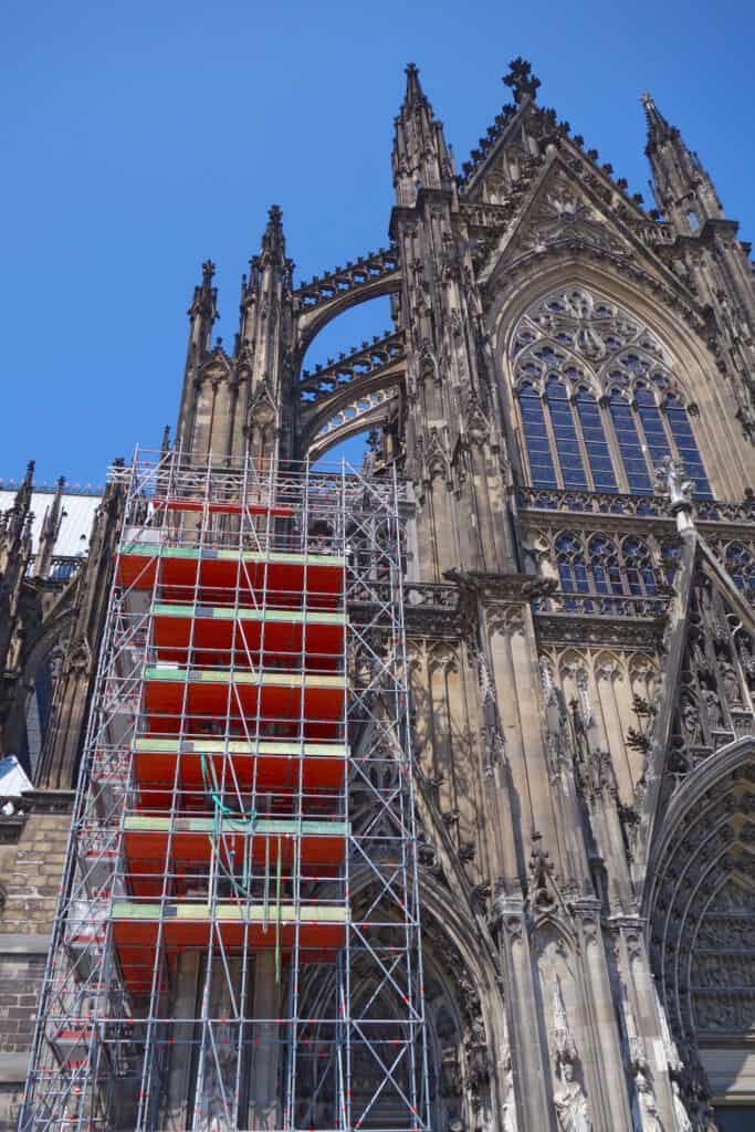 Scaffolding in Cologne in North Rhine-Westphalia